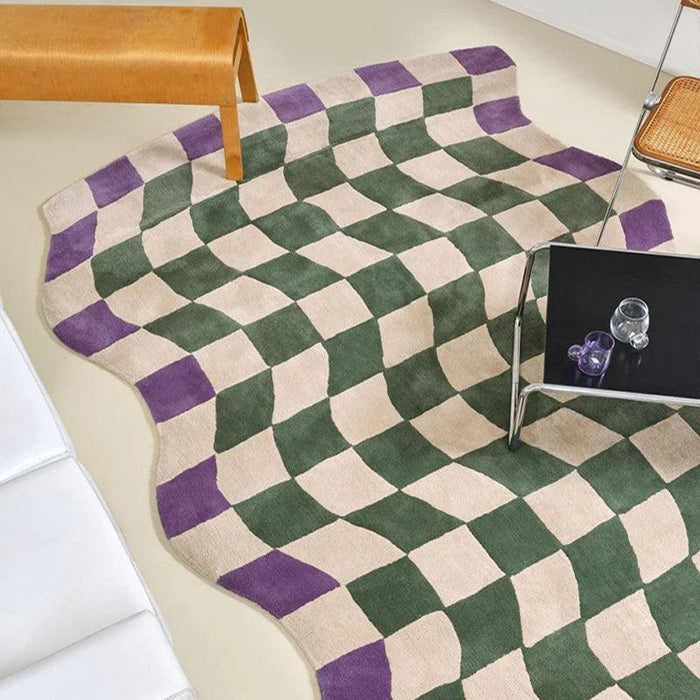 Regal Ruby Luxe Checkerboard Area Rug