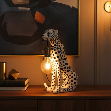 Modern Creativity Cheetah Sculpture Room Decoration Animal Figurine Mo