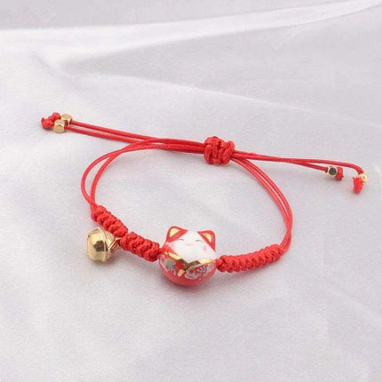Charming Red Cord Lucky Cat Bracelet - A Thoughtful Gift for Women and Girls