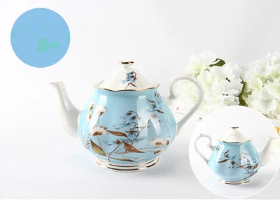 Floral Bone China Teapot - Elegant 1000ML Serving Vessel