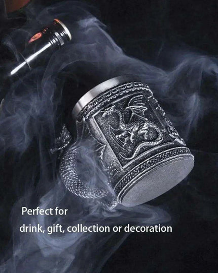 Skull Knight Tankard: Stainless Steel Resin Beer Stein - Viking Halloween Decor for Tea Pub