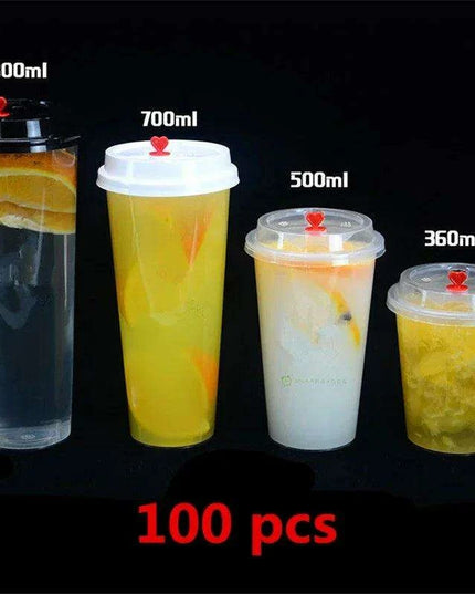 Clear Plastic Dessert Cups with Lids - 100-Count for Smoothies and Iced Beverages
