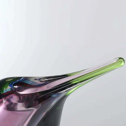 Vibrant Handcrafted Sommerso Glass Teardrop Vase - 9.5" Artistic Centerpiece