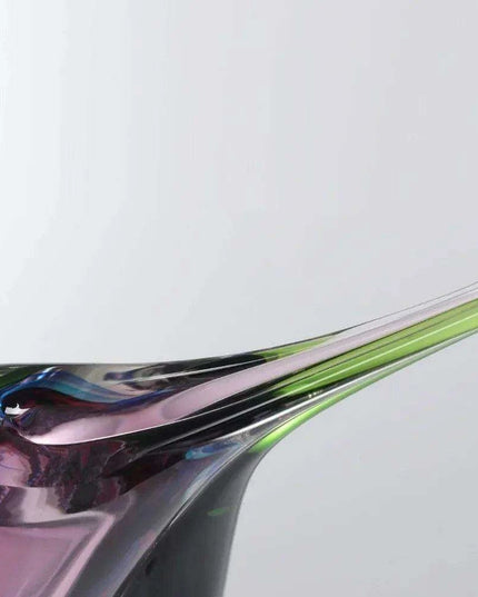 Vibrant Handcrafted Sommerso Glass Teardrop Vase - 9.5" Artistic Centerpiece