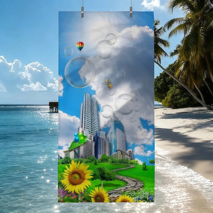 A20MaoX Ocean Creatures Butterfly Quick-Dry Microfiber Beach Towel