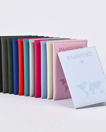 Chic Waterproof PU Leather Passport Holder Set with Card Slot - Perfect Travel Accessory