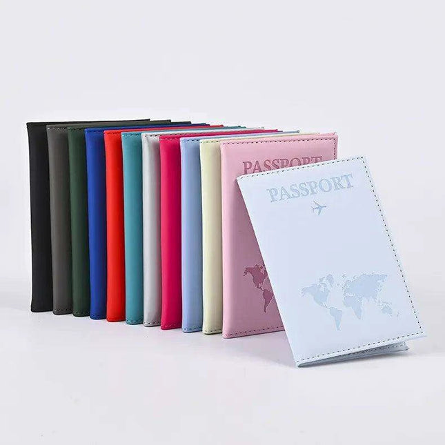 Chic Waterproof PU Leather Passport Holder Set with Card Slot - Perfect Travel Accessory