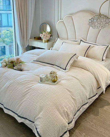 3D Plush Velvet Queen Duvet Cover Set of 4 pcs