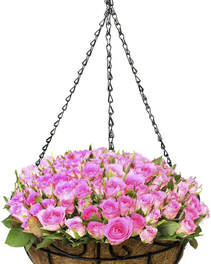 Set of 4 Elegant Self-Watering Hanging Planters for Indoors and Outdoors