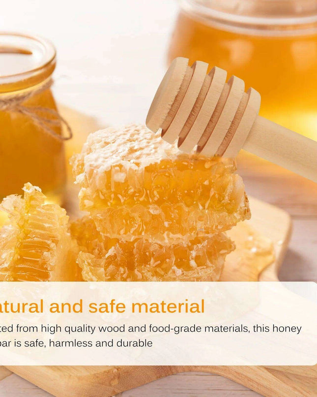 Innovative Wooden Honey Stirrer with Unique Groove Design for Effortless Blending