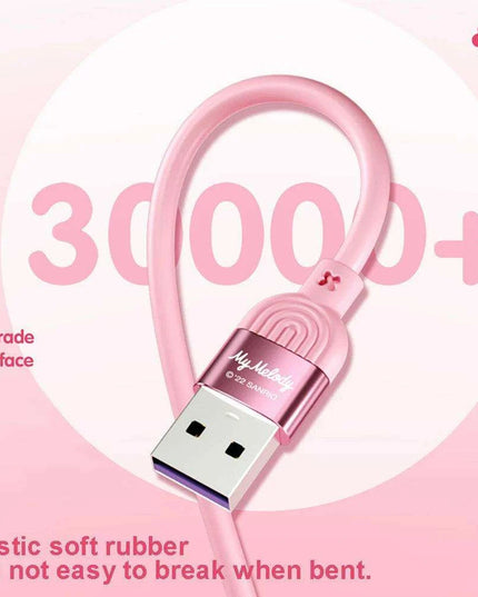 Sanrio Kuromi & Friends 3-In-1 Charging Cable - Adorable Anime Characters USB Cord for Huawei, iPhone, Xiaomi - Durable & Perfect for Gifting