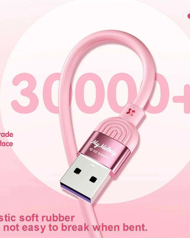 Sanrio Kuromi & Friends 3-In-1 Charging Cable - Adorable Anime Characters USB Cord for Huawei, iPhone, Xiaomi - Durable & Perfect for Gifting