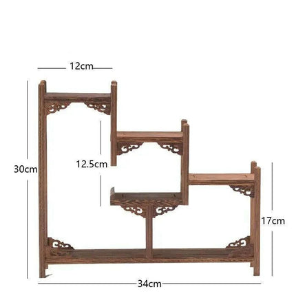Handcrafted Wooden Display Stand for the Traditional Kung Fu Tea Ceremony