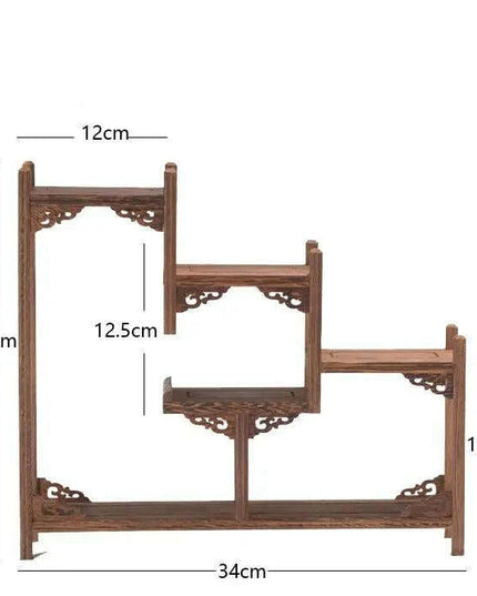 Handcrafted Wooden Display Stand for the Traditional Kung Fu Tea Ceremony