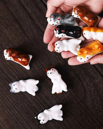 Charming Cat-Inspired Ceramic Chopstick Holder for Elegant Dining