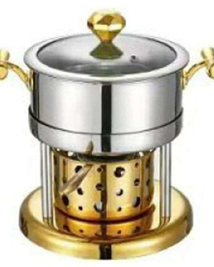 Solo Dining Stainless Steel Pot Set with Integrated Alcohol Burner