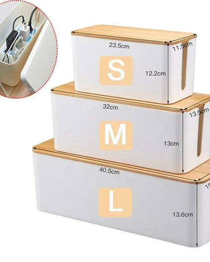 Elegant Wooden Cable Management Box with Enhanced Cooling Features and Versatile Aesthetics