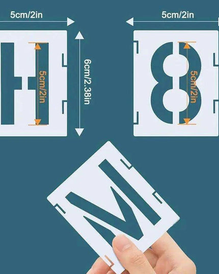 Versatile 42-Piece Interlocking Alphabet and Number Stencil Set for Creative DIY Art on Any Surface
