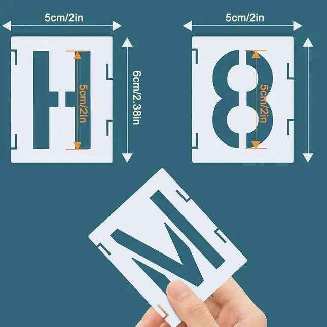 Versatile 42-Piece Interlocking Alphabet and Number Stencil Set for Creative DIY Art on Any Surface