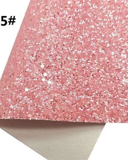 Sparkling Pink Chunky Glitter Faux Leather Craft Sheets - Essential for DIY Creators