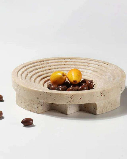 Sophisticated Travertine Serving Tray: A Chic Storage and Decor Essential