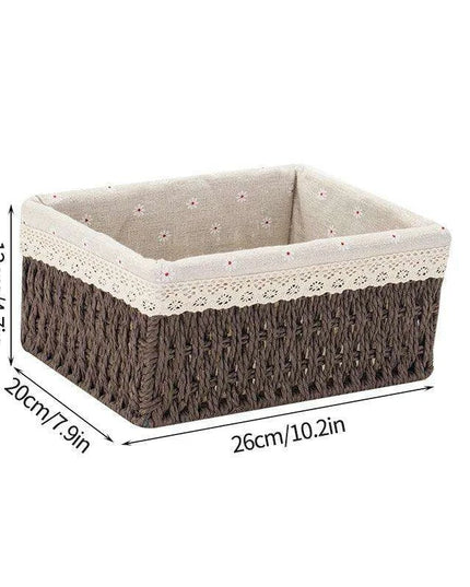 Stylish Woven Storage Basket – Versatile Organizer for Toys, Snacks, and Clothing with Convenient Handles