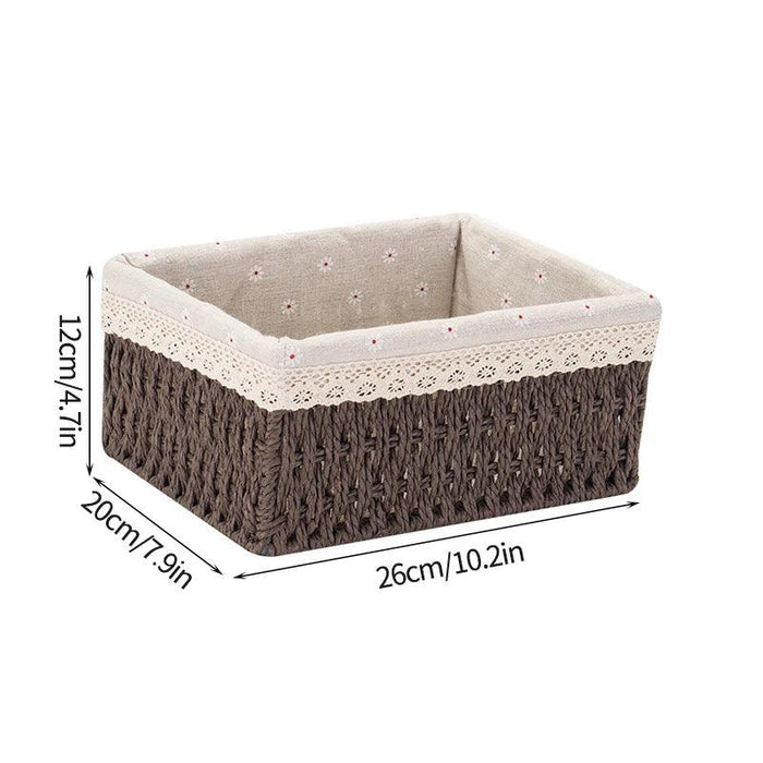 Stylish Woven Storage Basket – Versatile Organizer for Toys, Snacks, and Clothing with Convenient Handles