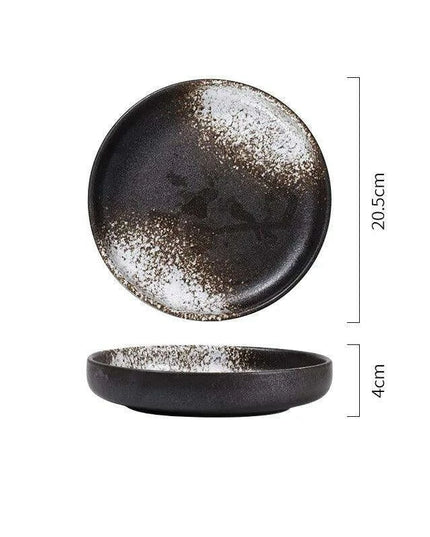 Chic 8-Inch Japanese-Inspired Ceramic Plate for Serving Pizza and Pasta