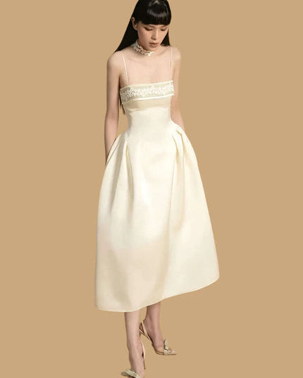 Chic Embroidered Strapless High-Waisted Evening Dress for Women