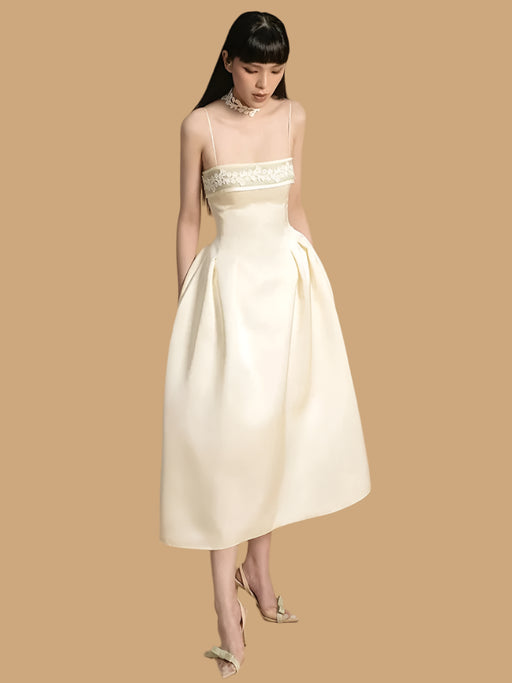 Chic Embroidered Strapless High-Waisted Evening Dress for Women
