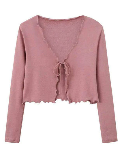 Elegant Ruffle Maxi Dress & Lettuce Edge Cardigan Set for Women