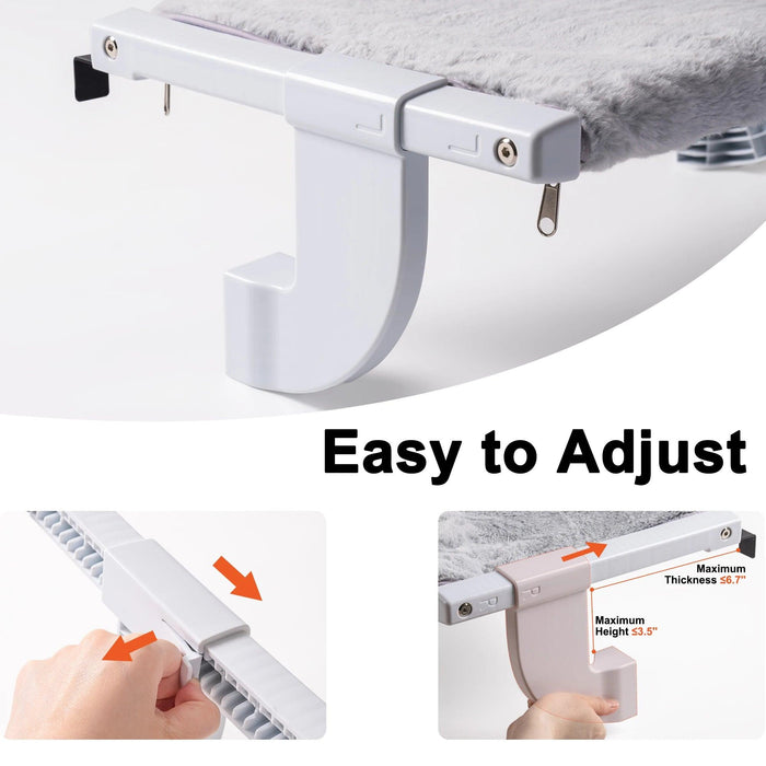Adjustable Cat Window Lounge - Lightweight Portable Perch for Bird Watching & Sunbathing, 55x35x18 cm, 1.3kg