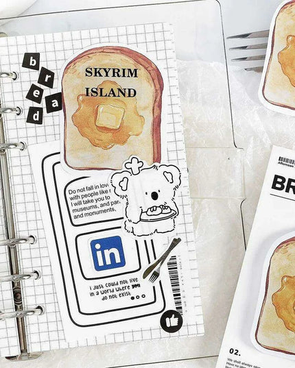 Charming Kawaii Bread & Brew Sticky Notes: Playful Memo Pad Collection
