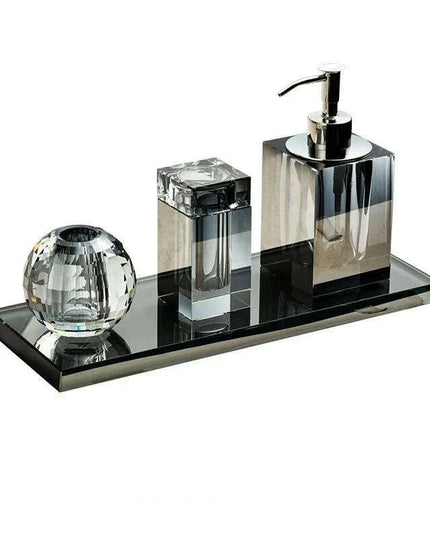 Sophisticated Square Hotel Glass Soap Dispenser with Polished Silver Pump for Contemporary Bathrooms