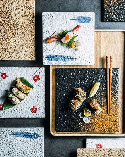 Elegant Japanese Square Platter for Stunning Culinary Presentations