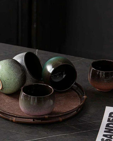 180ml Rustic Japanese Pottery Espresso Cup - Unique Frosted Design for Tea and Coffee Enjoyment