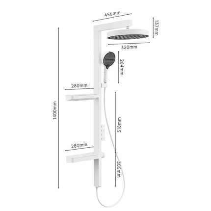 Wall-Mounted Smart LED Rainfall Shower System with Digital Dis