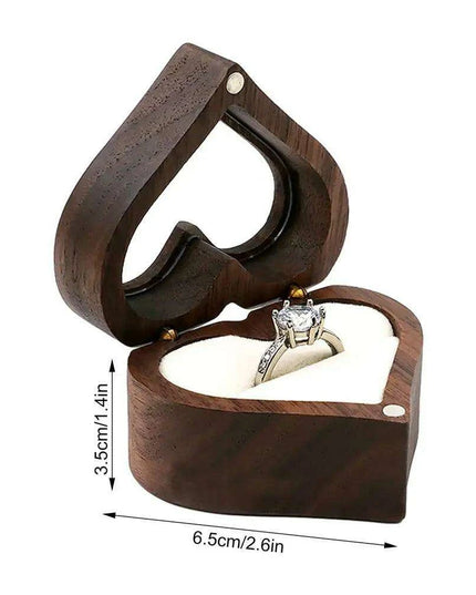 Elegant Heart-Shaped Walnut Jewelry Box - The Perfect Love Token for Special Moments