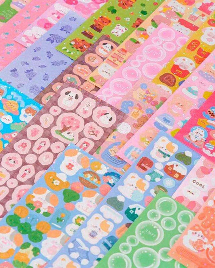 Kawaii Korean Random Laser Sticker Collection - Assorted Craft Supplies for Creative Fun