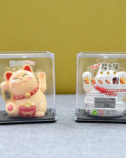 Solar Waving Lucky Cat: Eco-Friendly Maneki Neko for Home and Office Good Fortune