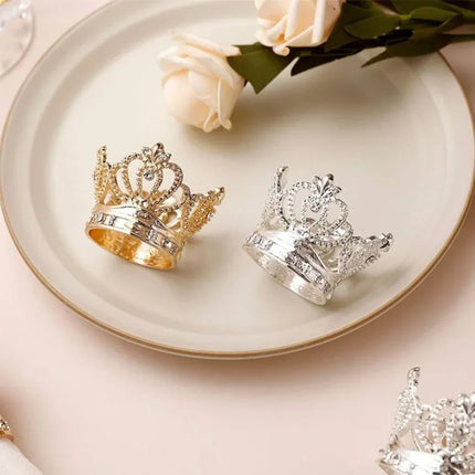 6PCS Crown Napkin Ring, Beautiful Metal Alloy Napkins Buckle, Wedding Event Birthdays Festivals Crafts Holder Party Supplies 6pcs-crown-napkin-ring-beautiful-metal-alloy-napkins-buckle-wedding-event-birthdays-festivals-crafts-holder-party-supplies