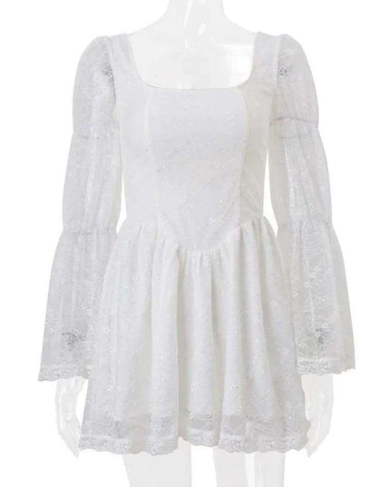 Lace Long Sleeve Sexy Mini Dress