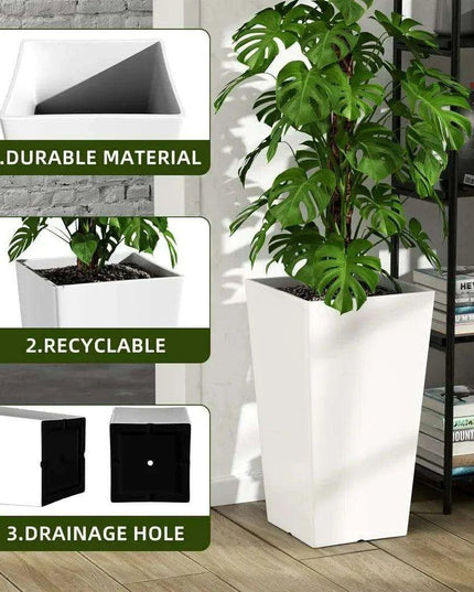 Elegant Duo of Contemporary Outdoor Planters for Stylish Gardening