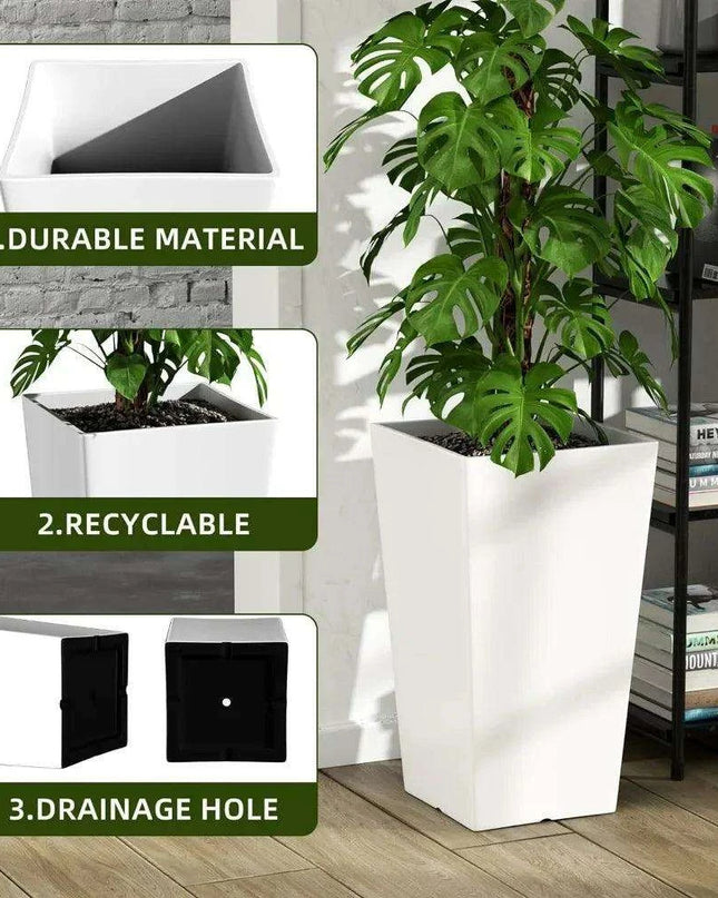 Elegant Duo of Contemporary Outdoor Planters for Stylish Gardening