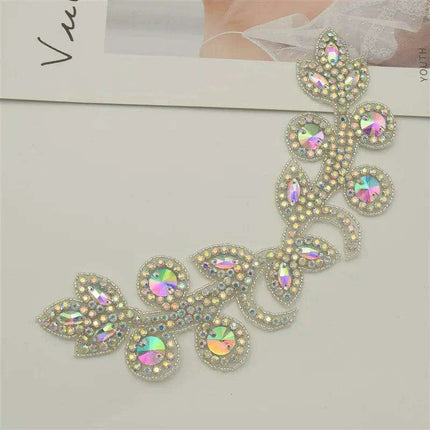 Glimmering Silver Rhinestone Floral Applique: Elegant Fashion Upgrade Accessory