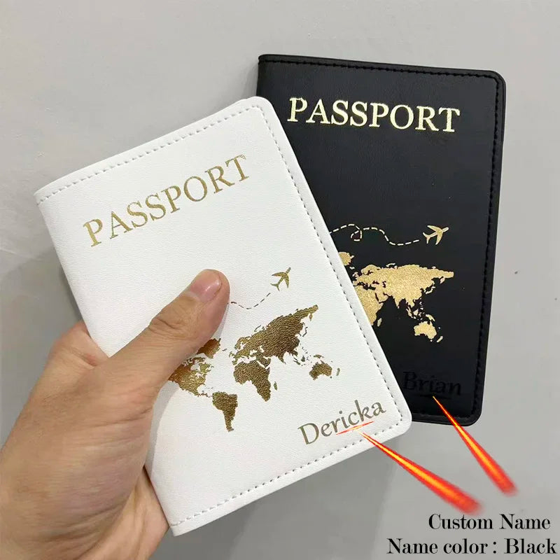 Customized Couples Travel Passport Holder - Elegant Engraved Duo Companion