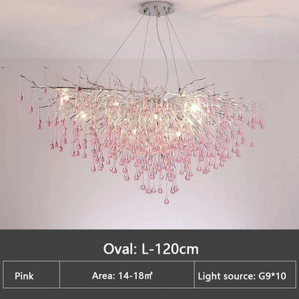 Enchanting Pink Crystal Chandelier
