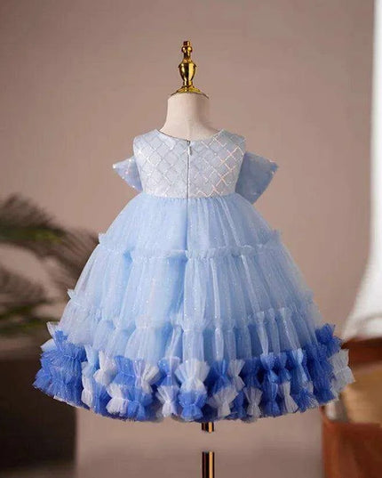 Elegant Baby Baptism Dress with Bow and Sequins for Special Occasions