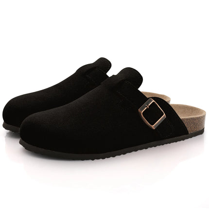 Comwarm Fashion Women's Suede Mules Slippers Men Clogs Cork Insole Sandals With Arch Support Outdoor Beach Slides Home Shoes comwarm-fashion-womens-suede-mules-slippers-men-clogs-cork-insole-sandals-with-arch-support-outdoor-beach-slides-home-shoes
