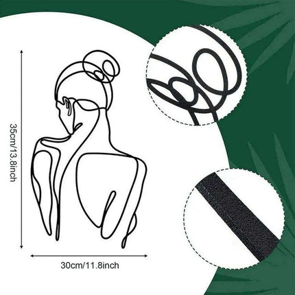 Sculptural Female Form Metal Wire Wall Art for Modern Home Ambiance